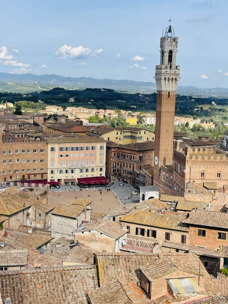 siena Tuscany piazza del campo medieval houses rooftops